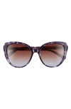 Longchamp 57mm Gradient Round Sunglasses In Black/ Grey Gradient