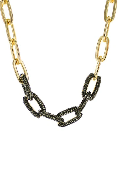 Panacea Luxe Short Two-tone Chain Necklace In Hematite