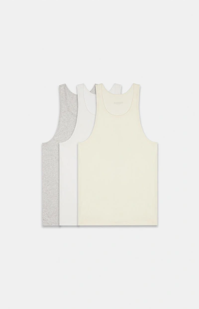 Pre-owned Fear Of God Essentials 3-pack Tank Tops Multi/natural