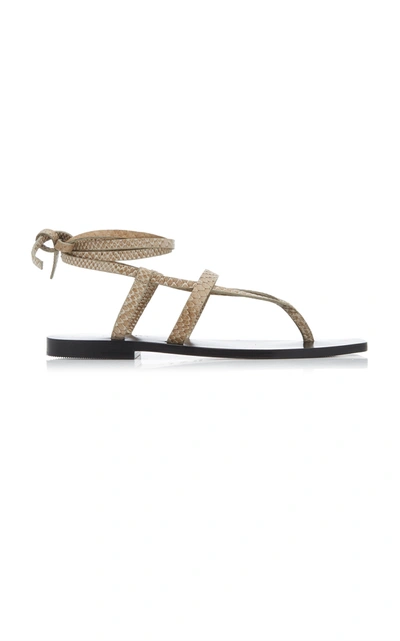 A.emery Women's James Snake-effect Leather Sandals In Neutral
