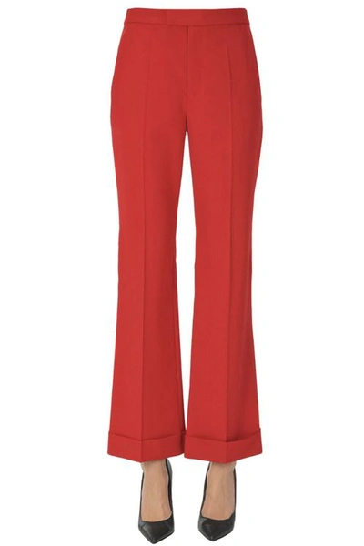 Maison Margiela Flared Leg Trousers In Red