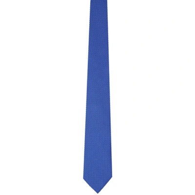 Dunhill Blue Silk Multi Thin Stripe Tie In 441 Blue