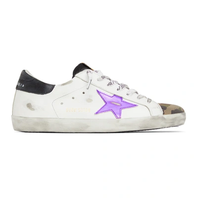 Golden Goose White, Nude And Black Superstar Trainers In 80321 White