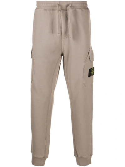 Stone Island Cotton Track Pants In Neutrals