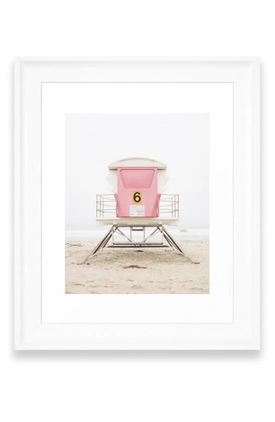 Deny Designs Pink Tower Art Print In White Frame- 18x24