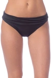 La Blanca Shirred Banded Hipster Bikini Bottoms In Black