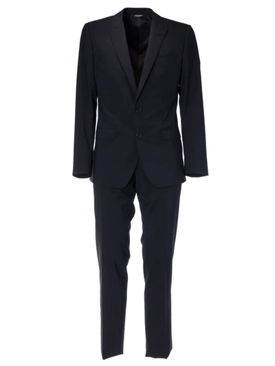 Dolce & Gabbana Fitted Formal Suit In Black