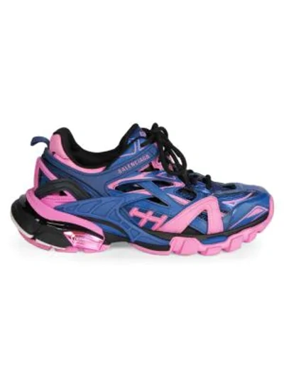 Balenciaga Women's Track.2 Sneakers In Blue Pink