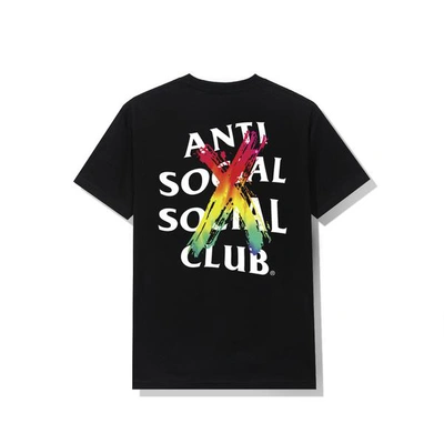 Pre-owned Anti Social Social Club  Cancelled Rainbow Tee Black