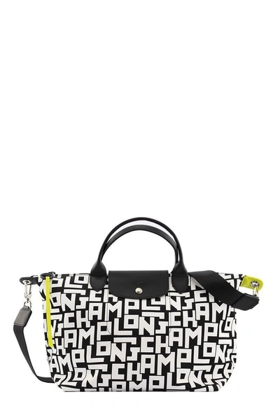 Longchamp Le Pliage Lgp - Top Handle Bag M In Black/white