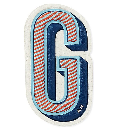 Anya Hindmarch X Chaos Fashion 'g' Alphabet Leather Sticker In Chalk