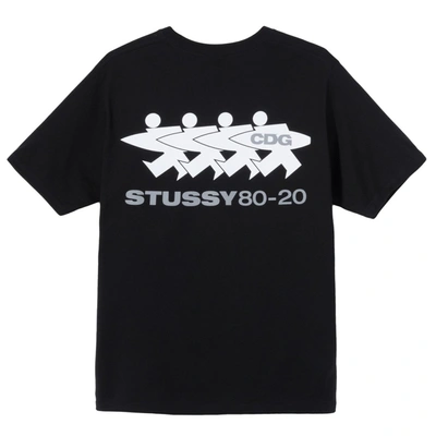 Pre-owned Stussy  X Cdg Surfman T-shirt Black
