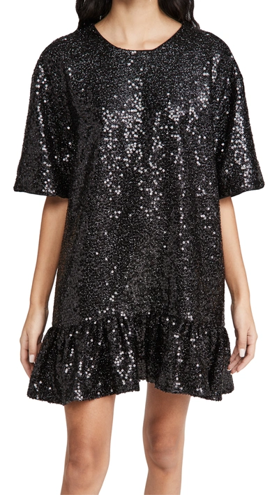 Essentiel Antwerp Zonderling Sequin Dress In Black