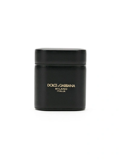 Dolce & Gabbana Logo Print Airpods Case In Black