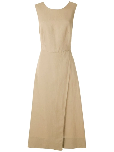 Osklen Layer Transpasse Midi Dress In Neutrals