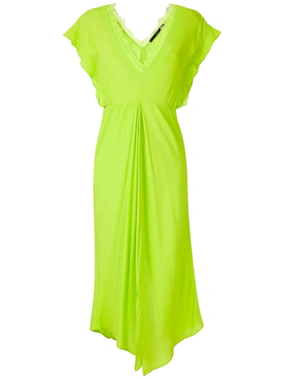 Eva Plunging Neck Midi Dress In Green