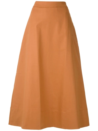Eva Bromélia Midi Skirt In Brown