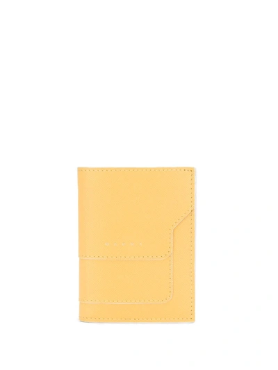Marni Yellow Calf Leather Folded Wallet