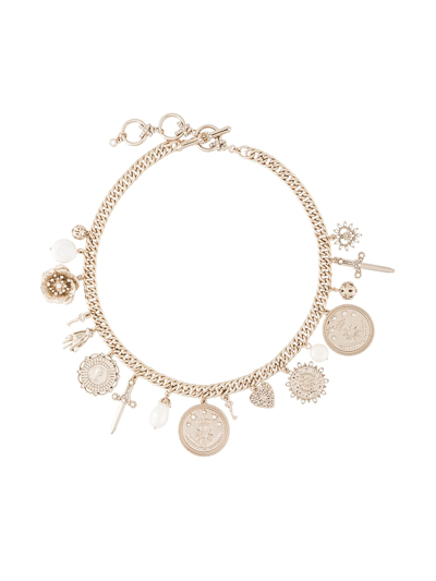 Marchesa Coin Charm Necklace In Gold