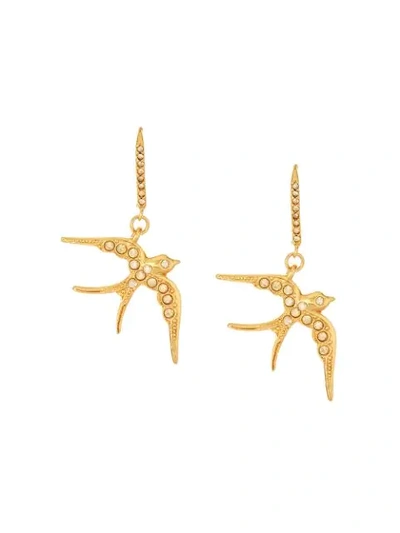 Oscar De La Renta Gem-embellished Sparrow Earrings In Gold