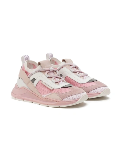 Dolce & Gabbana Kids' Mixed-material Daymaster Trainers In Pink