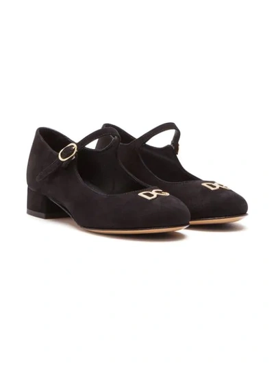 Dolce & Gabbana Kids' Suede Eveningwear Mary Janes In Black