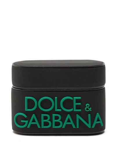 Dolce & Gabbana Logo-detail Rubber Airpods Pro Case In Black