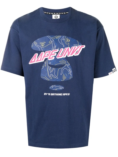 Aape By A Bathing Ape Graphic Print T-shirt In Blue