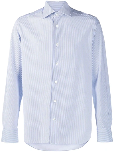 Corneliani Pinstripe-print Shirt In Blue