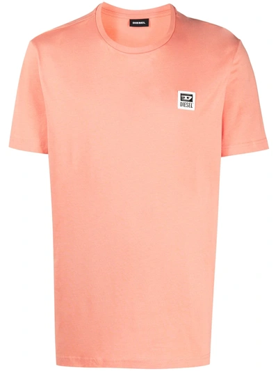 Diesel Logo-patch T-shirt In Orange