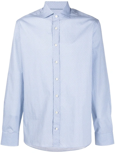 Hackett All-over Print Shirt In Blue