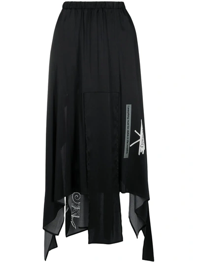 Barbara Bologna Waterfall-hem Skirt In Black