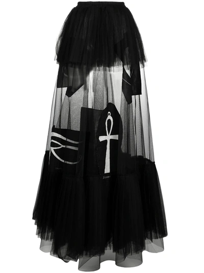 Barbara Bologna Ankh Cross Full Tulle Skirt In Black