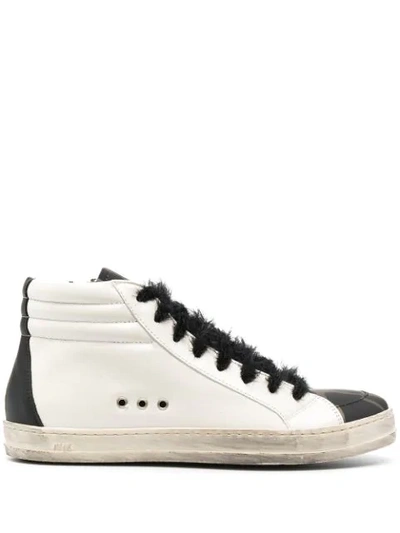 P448 Camouflage Print Side Zip Trainers In White