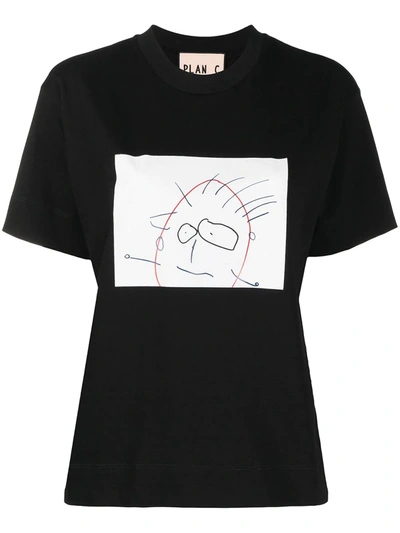 Plan C Sketch-print T-shirt In Black