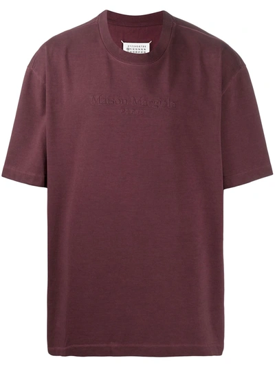 Maison Margiela Oversized Logo Embroidered T-shirt In Red