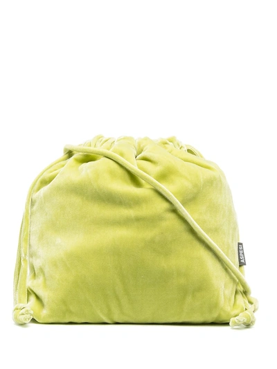 Aspesi Velvet Effect Bucket Bag In Green