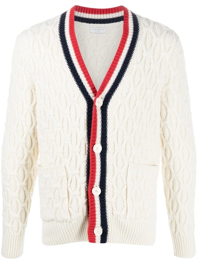 Sandro Cable-knit Cardigan In White
