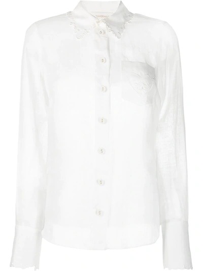 Zimmermann The Lovestruck Ramie-gauze Shirt In White