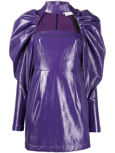 Rotate Birger Christensen Kaya Dress In Purple Leatheret