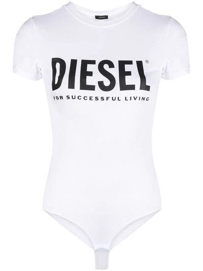 Diesel Logo-print Long-sleeved T-shirt In White
