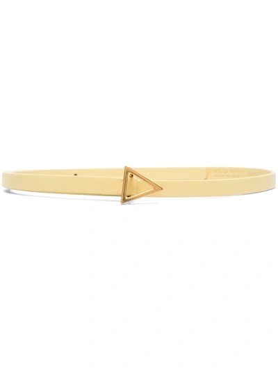 Bottega Veneta Women's Small Triangle-buckle Leather Belt In Yellow