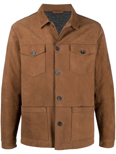 Altea Patch-pocket Shirt Jacket In Brown