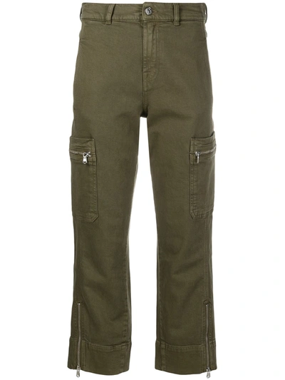 7 For All Mankind Mid-rise Cropped Trousers In Green