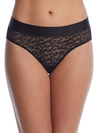 Dkny Women's Leopard Lace Bikini Underwear In Black