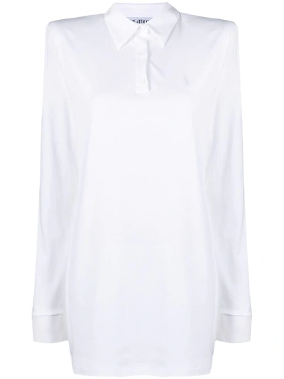 Attico Astrid Cotton-piqué Mini Shirt Dress In White
