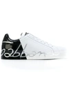 Dolce & Gabbana Patent Calfskin Portofino Sneakers In White