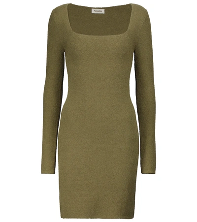 Nanushka Leah Square-neck Knitted Dress In Dusty Green