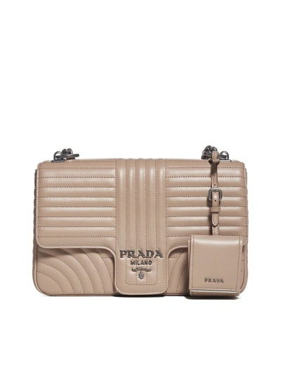 Prada Diagramme Quilted Leather Large Bag In Pink | ModeSens