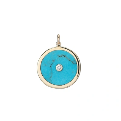Ali Grace Jewelry Large Turquoise, Gold & Diamond Charm